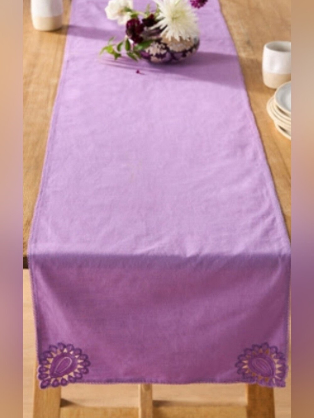 Anthropologie, Ines Lace Table Runner in Purple